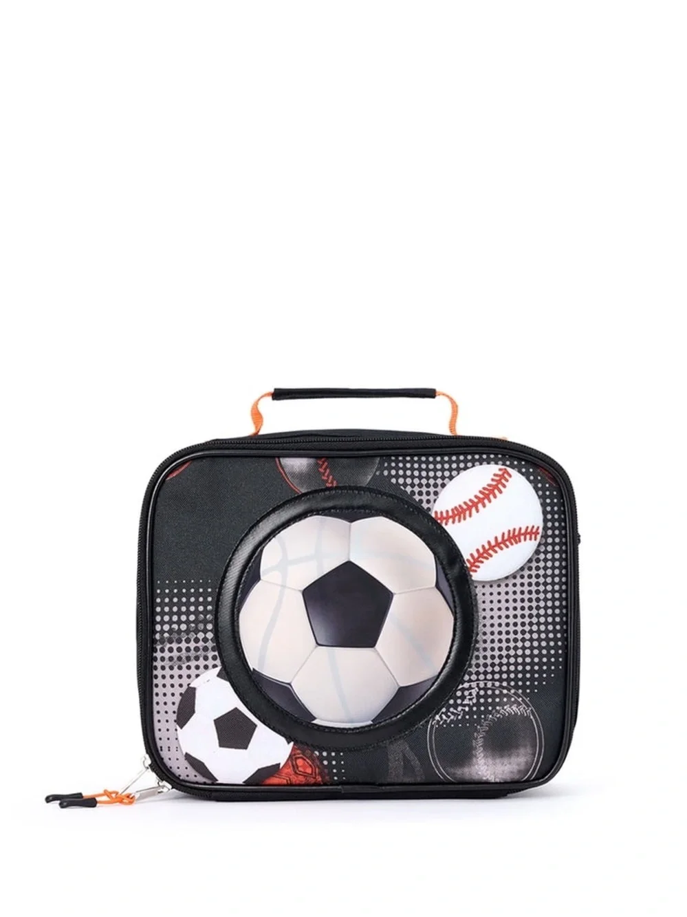 Kids Sports Ball Backpack with Headphones - Black & Orange W4